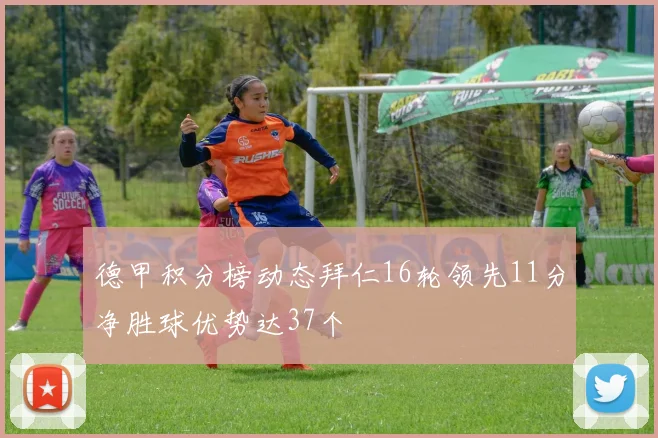 德甲积分榜动态拜仁16轮领先11分净胜球优势达37个